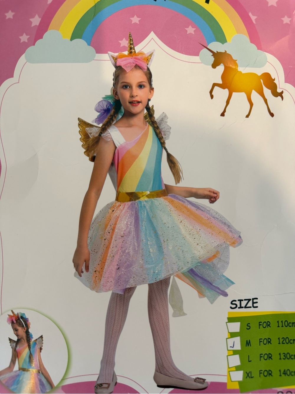 KIDS Rainbow Unicorn Kids Costume - Multicolor
